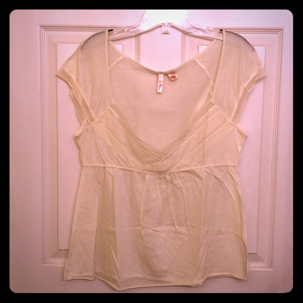 NWOT Anthropologie Light Yellow Tee